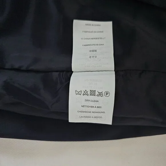 J.Crew Women's Navy Blue/White Chevron Stripe Pattern Pencil Skirt Size 00 - Picture 12 of 13